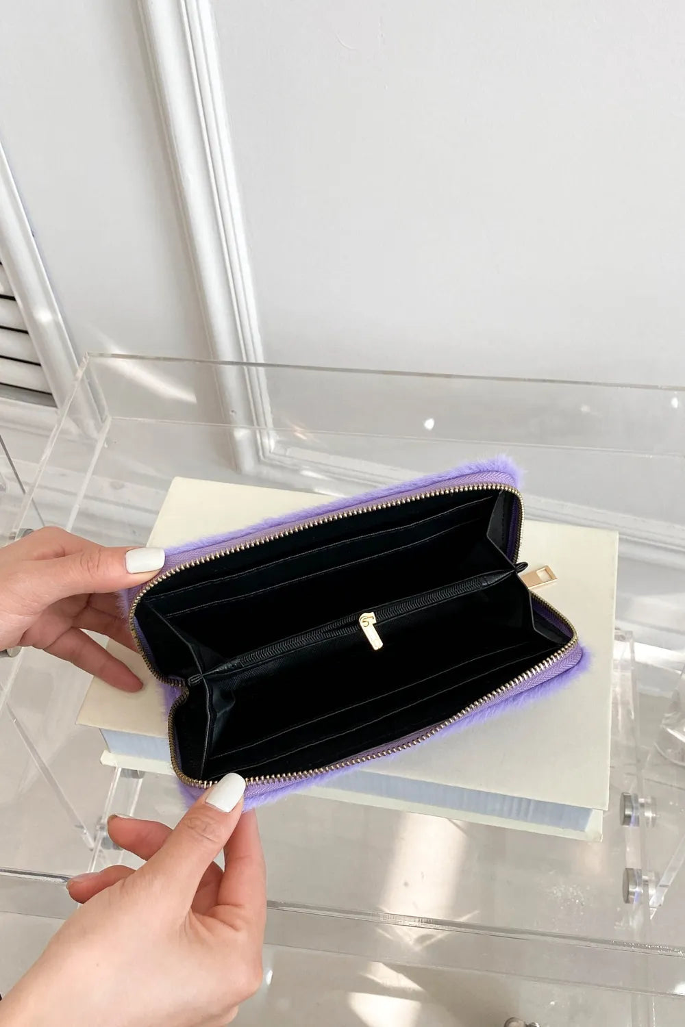 Solid Color Fluff Rectangle Wallet Carauana Store