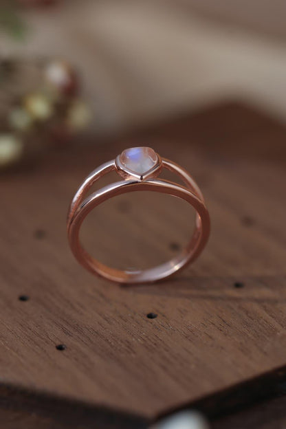 Moonstone Heart 925 Sterling Silver Ring Carauana Store
