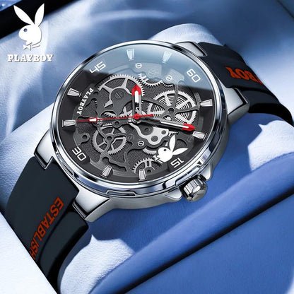 American PlayBoy Fashion Casual Men's Watch - Luxury Waterproof Luminous Quartz Wristwatch High Quality