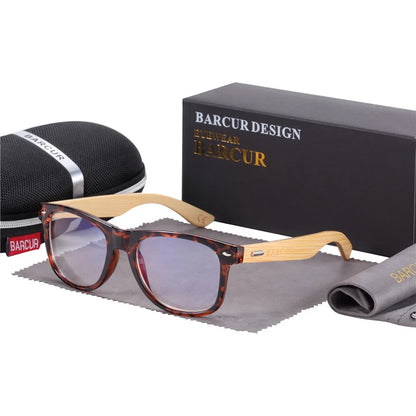 BARCUR Wood Anti Blue Ray Glasses Computer Glasses Optical Eye UV Blocking Gaming Filter Eyewear - CaRaUaNa Fashion