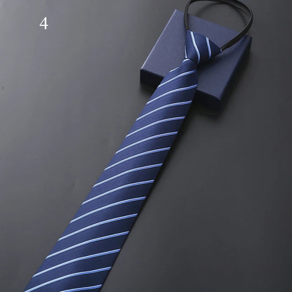 Blue striped tie on a dark gray background