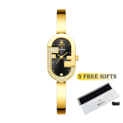Carauana Find Gold-Plated Watch Gold and black display with3 free gifts.