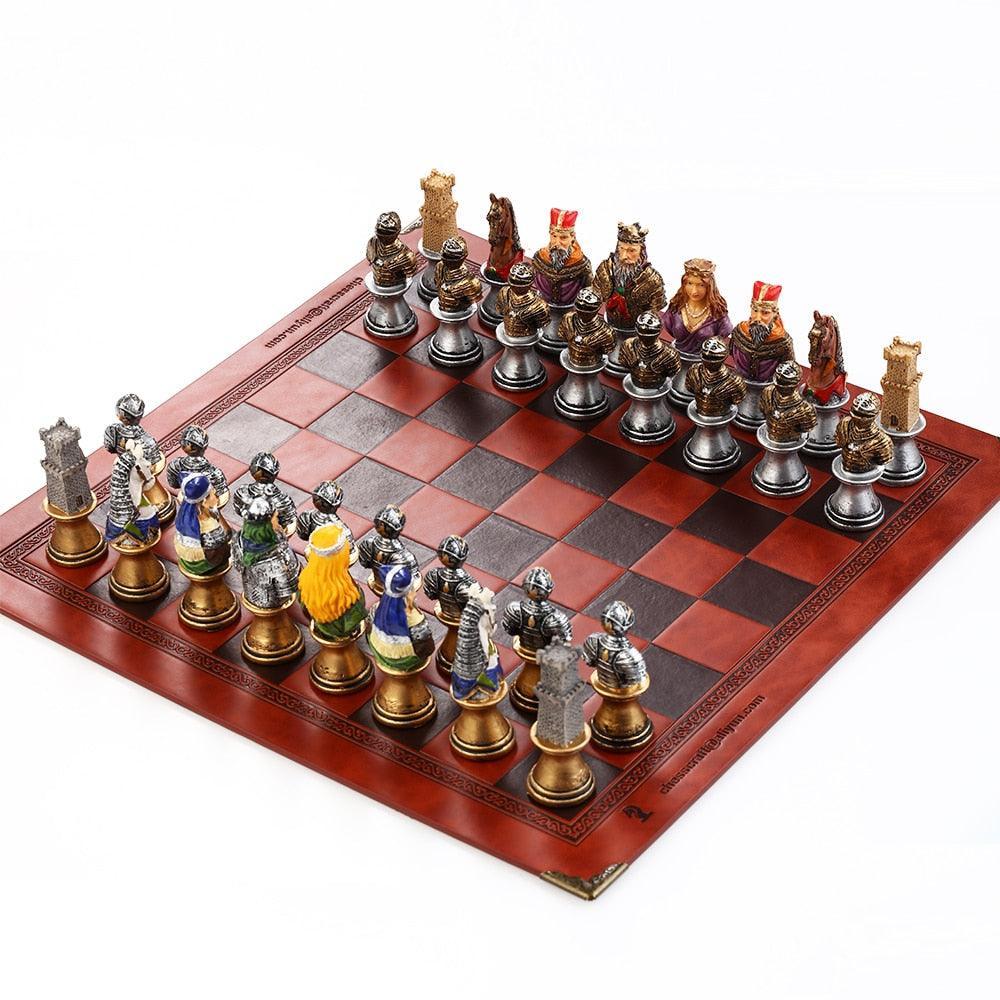 Chess Desktop Intelligence Game Movie Theme Toy Luxury Knight Hand-painted