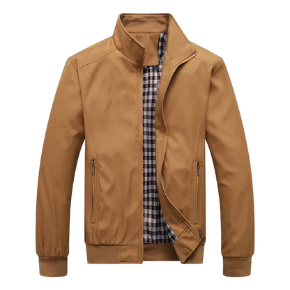 DEE MOONLY Casual Hooded Bomber Jacket for Men L–6XL FRONT BROWN