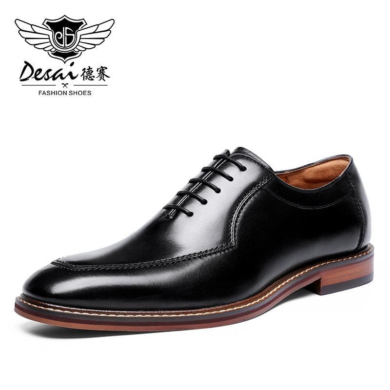 Desai Men Dress Shoes Oxfords Genuine Leather Italian Formal Shoes