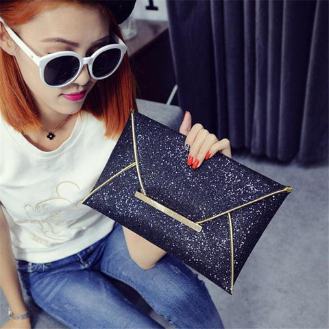 Evening Clutch Bag Glitter Sequin Handbag