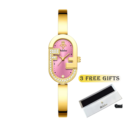 Gold and pink Carauana Find Gold-Plated Watch with3 free gifts.
