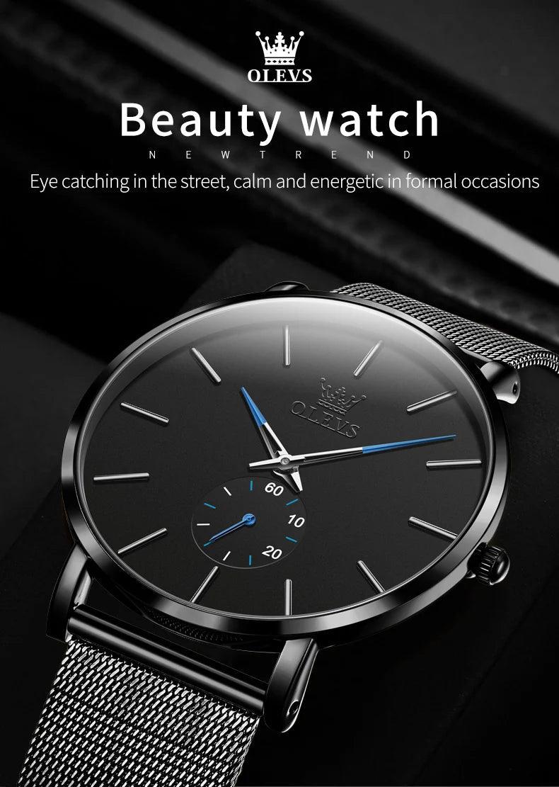 OLEVS Men's Minimalist Ultra-thin Original Quartz Watch