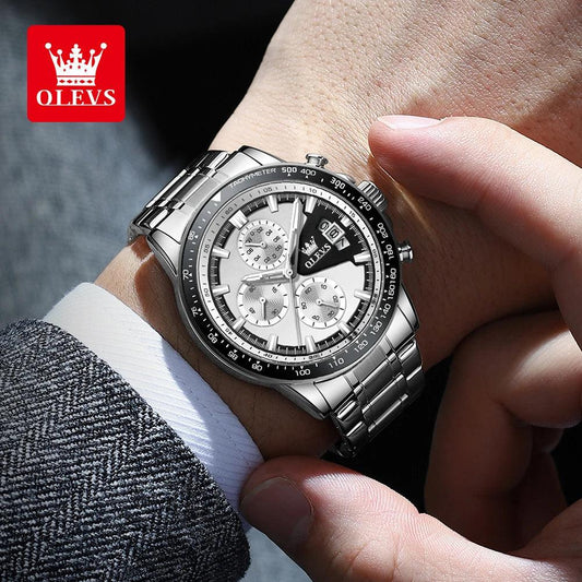 OLEVS Original Multi-function Men's Watches Chronograph Stainless Steel Waterproof Business Wristwatch Men (Exclusive Design) Carauana Store