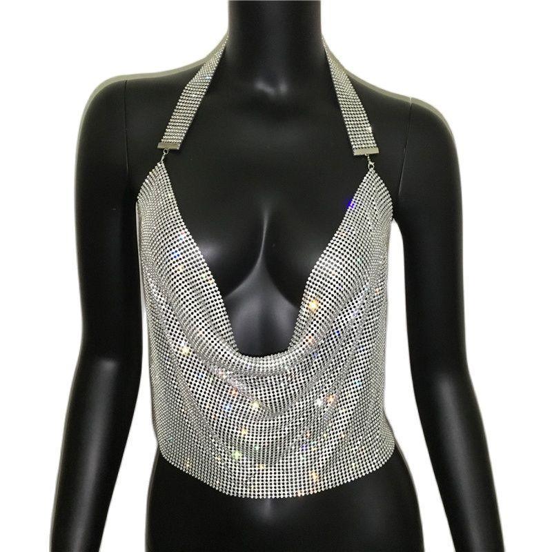 Sparkly Rhinestone Disco Party Tank Top