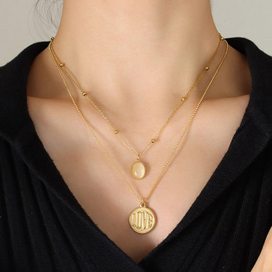 Titanium Steel Double-Layered Necklace Carauana Store