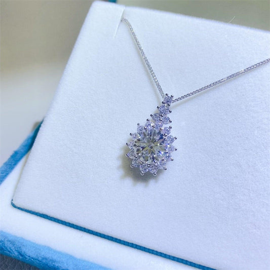 5 Carat Moissanite 925 Sterling Silver Pendant Necklace Carauana Store