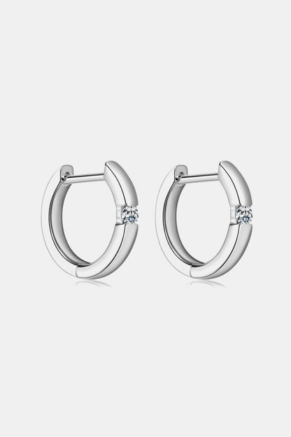 Moissanite 925 Sterling Silver Huggie Earrings Carauana Store