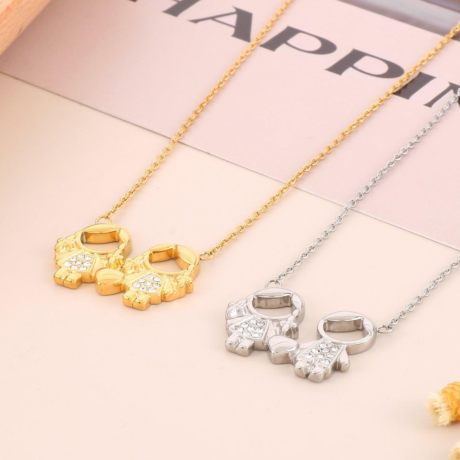 Pendant Rhinestone Stainless Steel Necklace Carauana Store