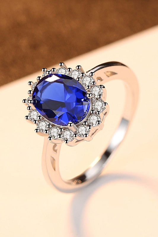 Synthetic Sapphire 925 Sterling Silver Ring Carauana Store