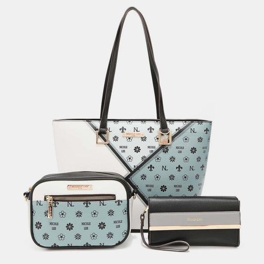 Nicole Lee USA 3-Piece Color Block Handbag Set Carauana Store
