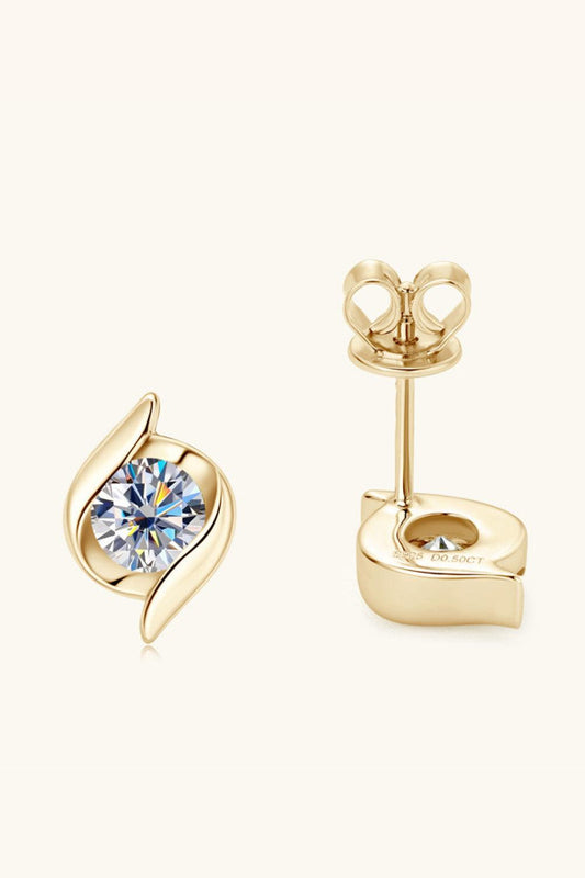1 Carat Moissanite 925 Sterling Silver Stud Earrings Carauana Store