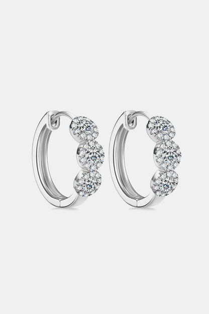 Moissanite 925 Sterling Silver Huggie Earrings Carauana Store