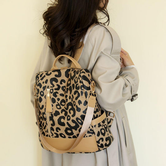 Leopard PU Leather Backpack Bag Carauana Store
