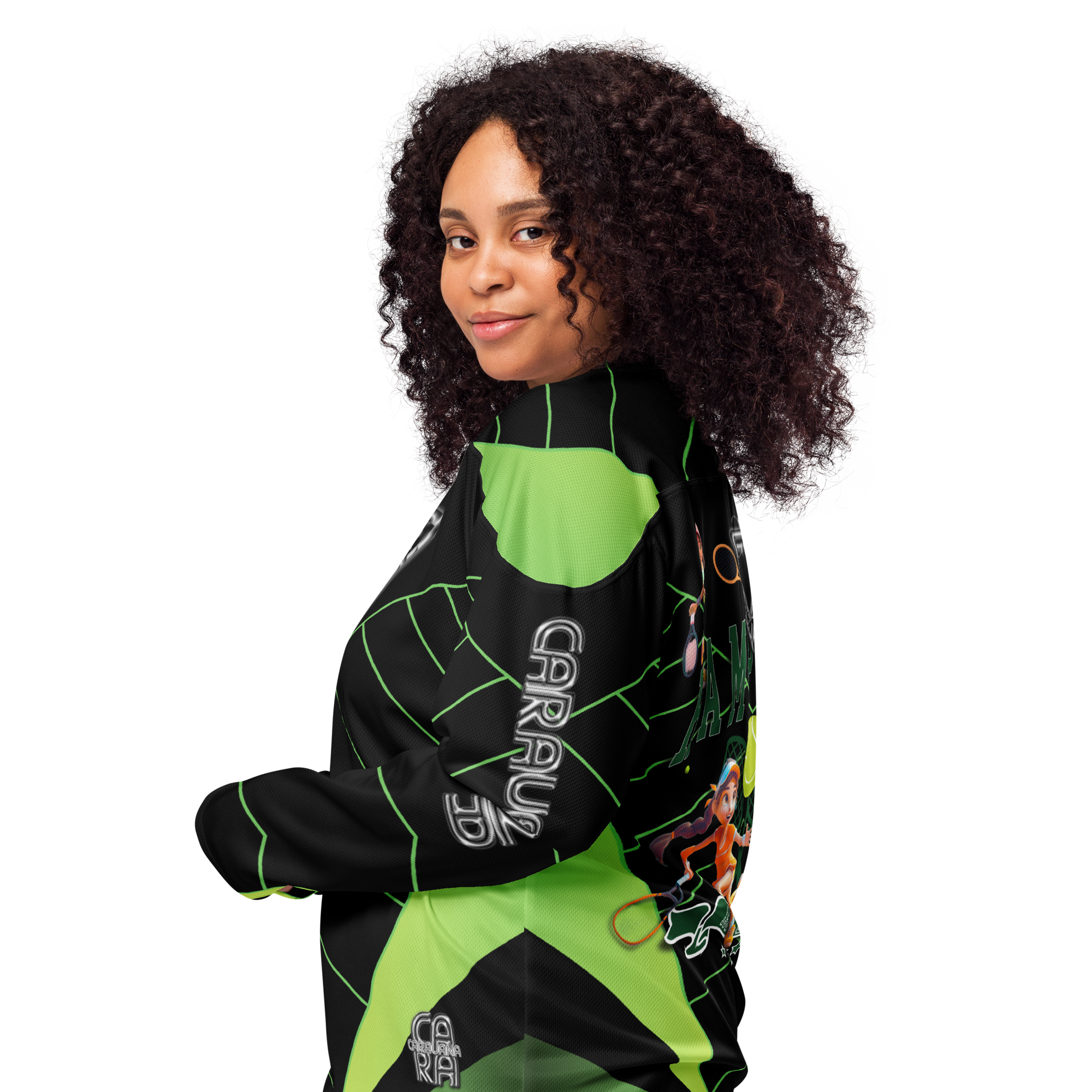 🥎 Premium® Sweatshirt CaRaUaNa – Tennis Black Green Carauana Store