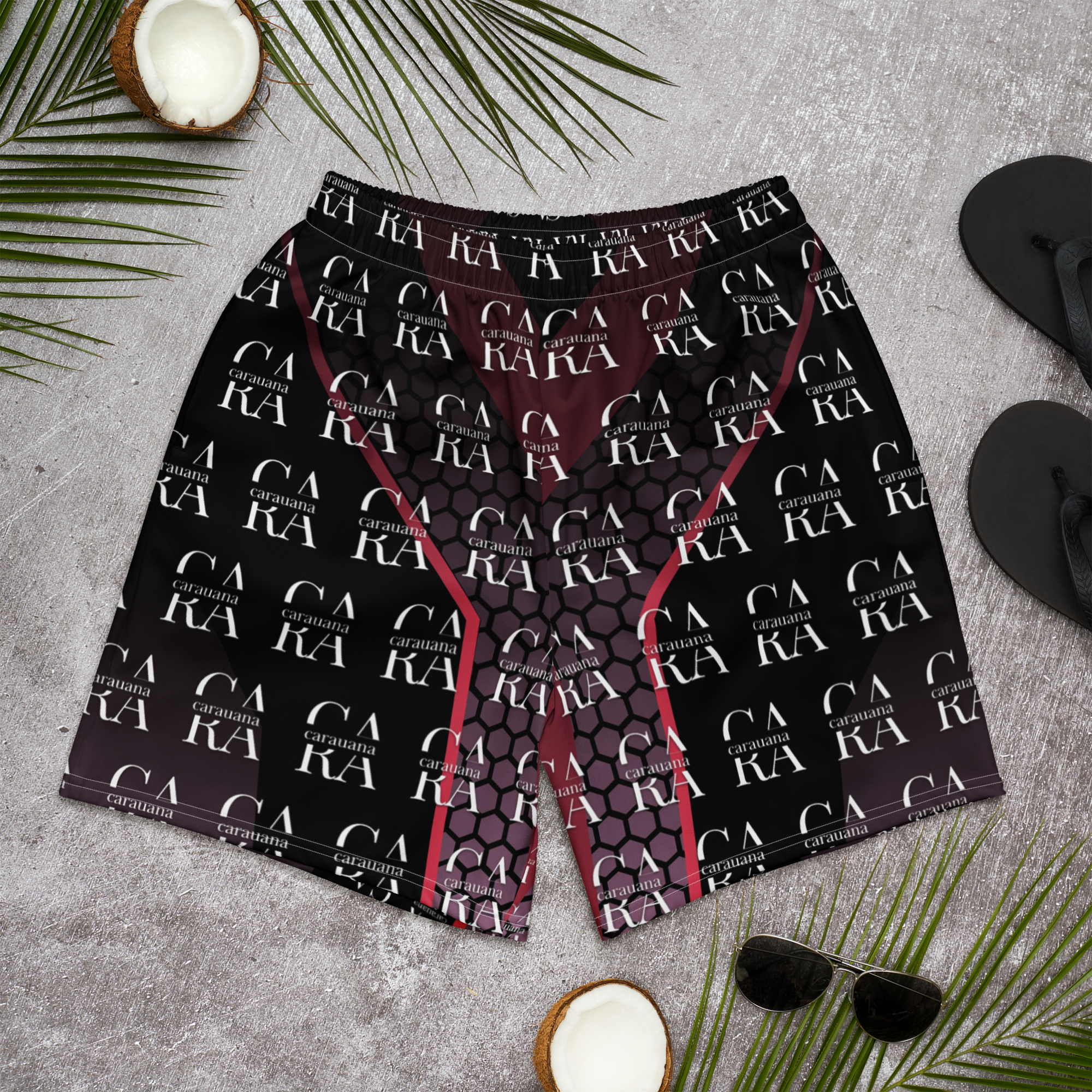 CaRaUaNa Athletic Shorts Unisex black PINK Carauana Store