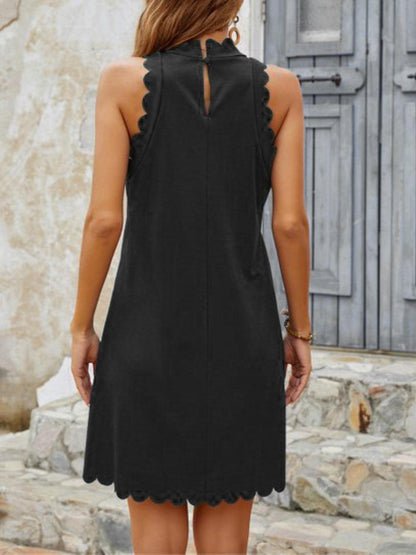Mock Neck Sleeveless Mini Dress Carauana Store