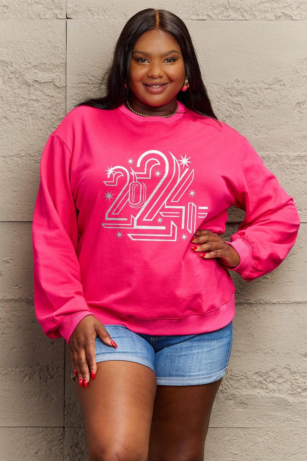 Simply Love Full Size 2024 Round Neck Dropped Shoulder Sweatshirt Carauana Store