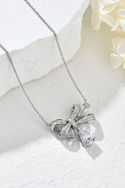 Teardrop Shape 925 Sterling Silver Zircon Pendant Necklace Carauana Store