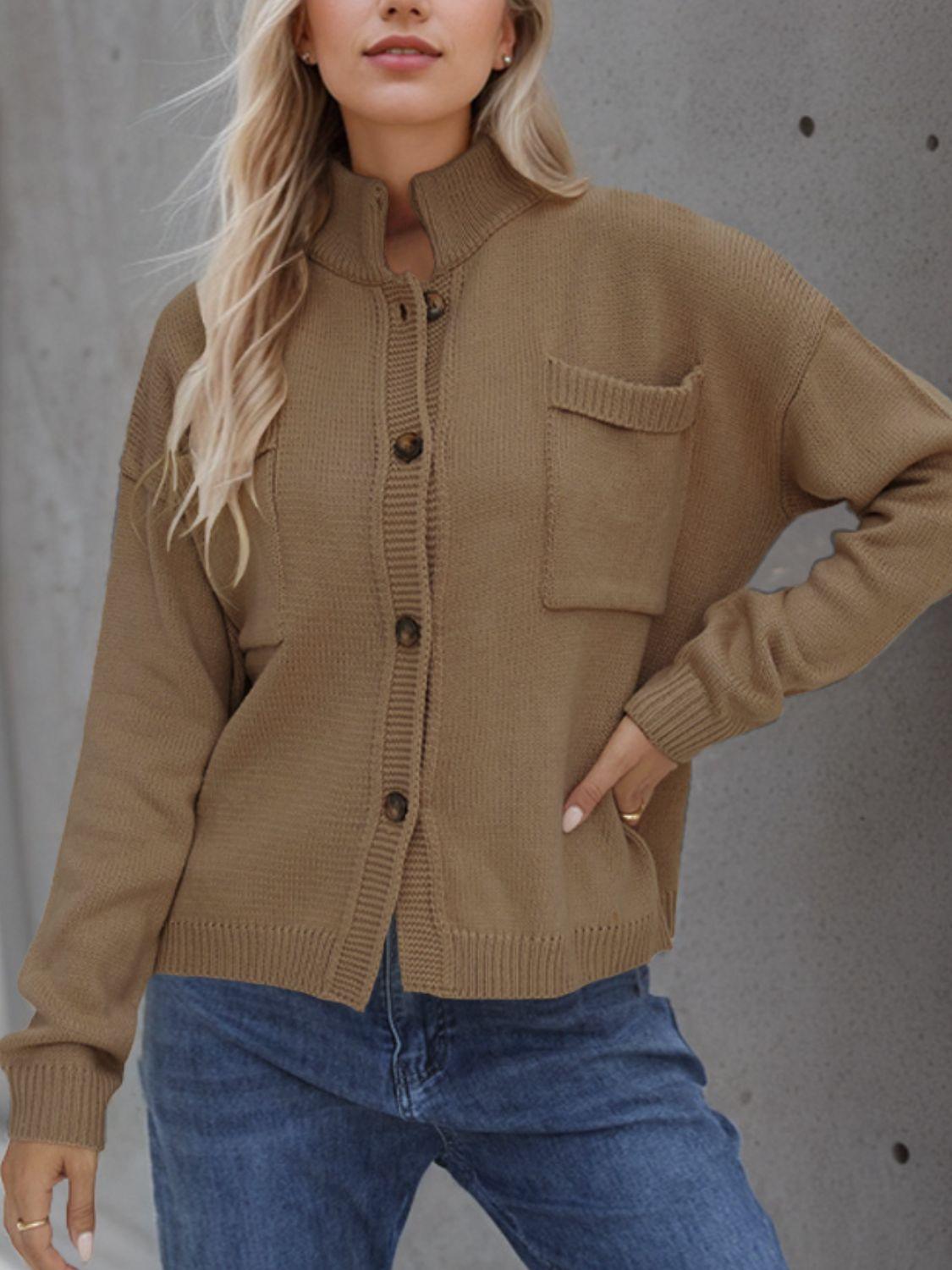 Button Up Long Sleeve Cardigan Carauana Store