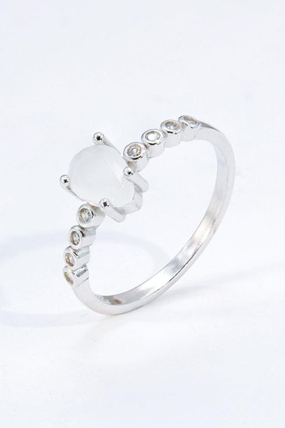 Teardrop Natural Moonstone Ring Carauana Store