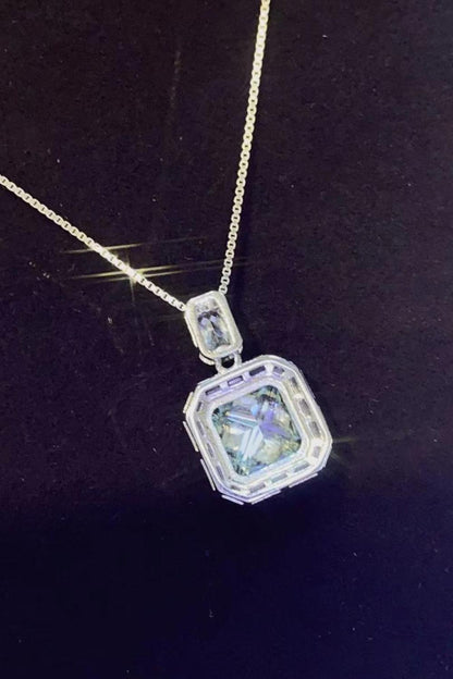 2 Carat Moissanite Square Pendant Necklace Carauana Store