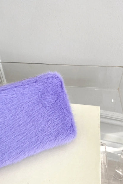 Solid Color Fluff Rectangle Wallet Carauana Store