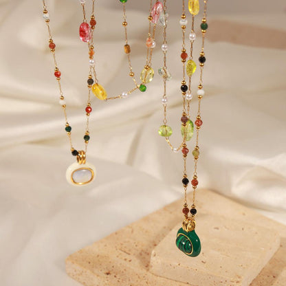 Titanium Steel Gold-plated Bead Necklace Carauana Store