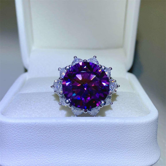 10 Carat Moissanite 925 Sterling Silver Flower Shape Ring Carauana Store