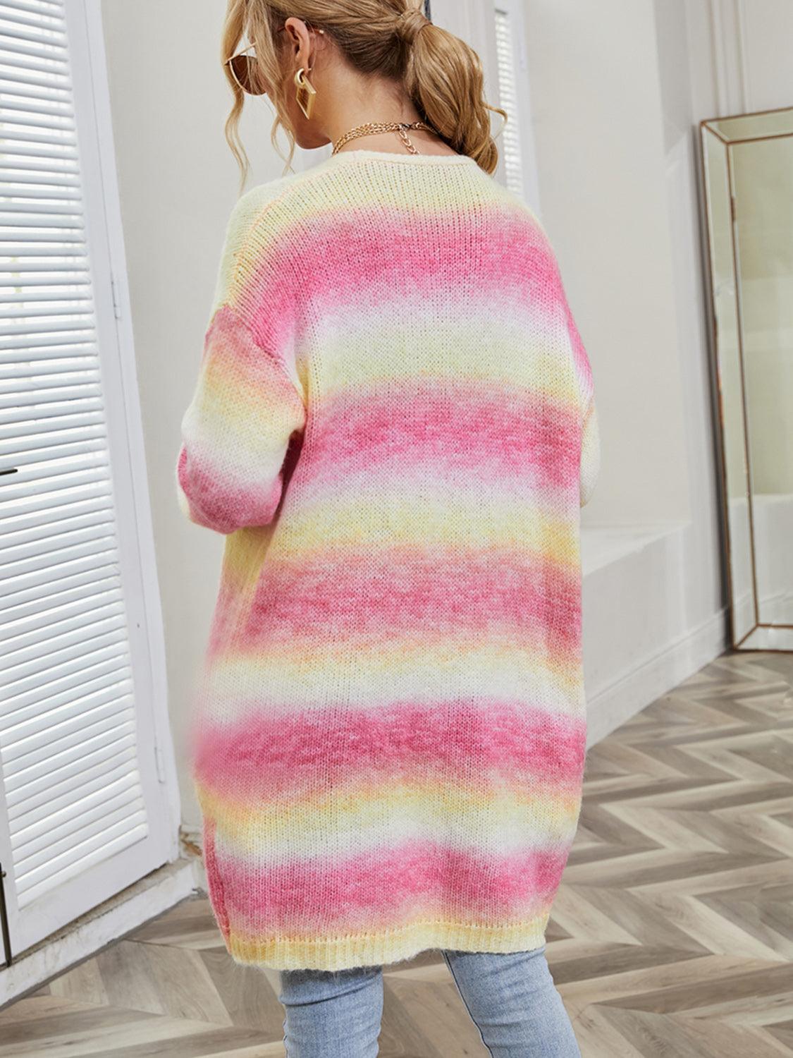 Angel Wings Full Size Pocketed Open Front Gradient Cardigan Carauana Store