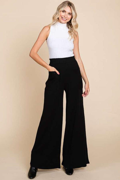 Culture Code Full Size High Waist Wide Leg Pants Carauana Store