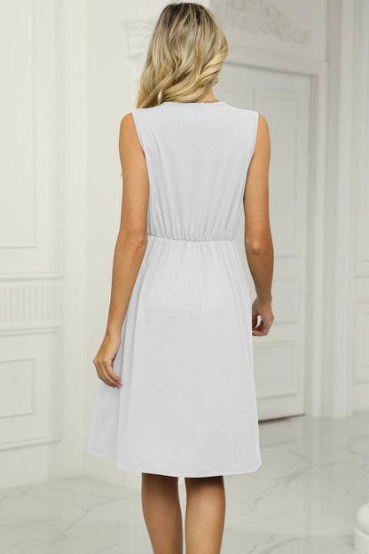 Pocketed V-Neck Wide Strap Dress Carauana Store