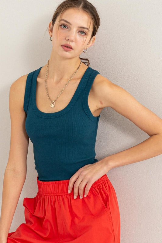 HYFVE Ribbed Scoop Neck Racerback Tank Carauana Store