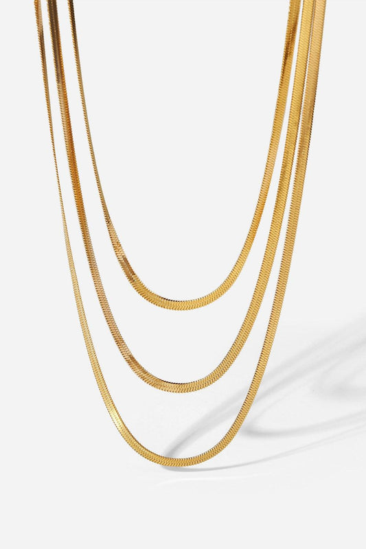 Triple-Layered Snake Chain Necklace Carauana Store