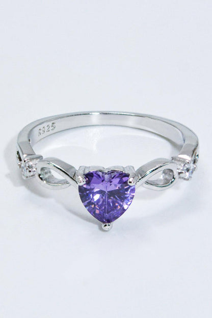 Crystal Heart 925 Sterling Silver Ring Carauana Store