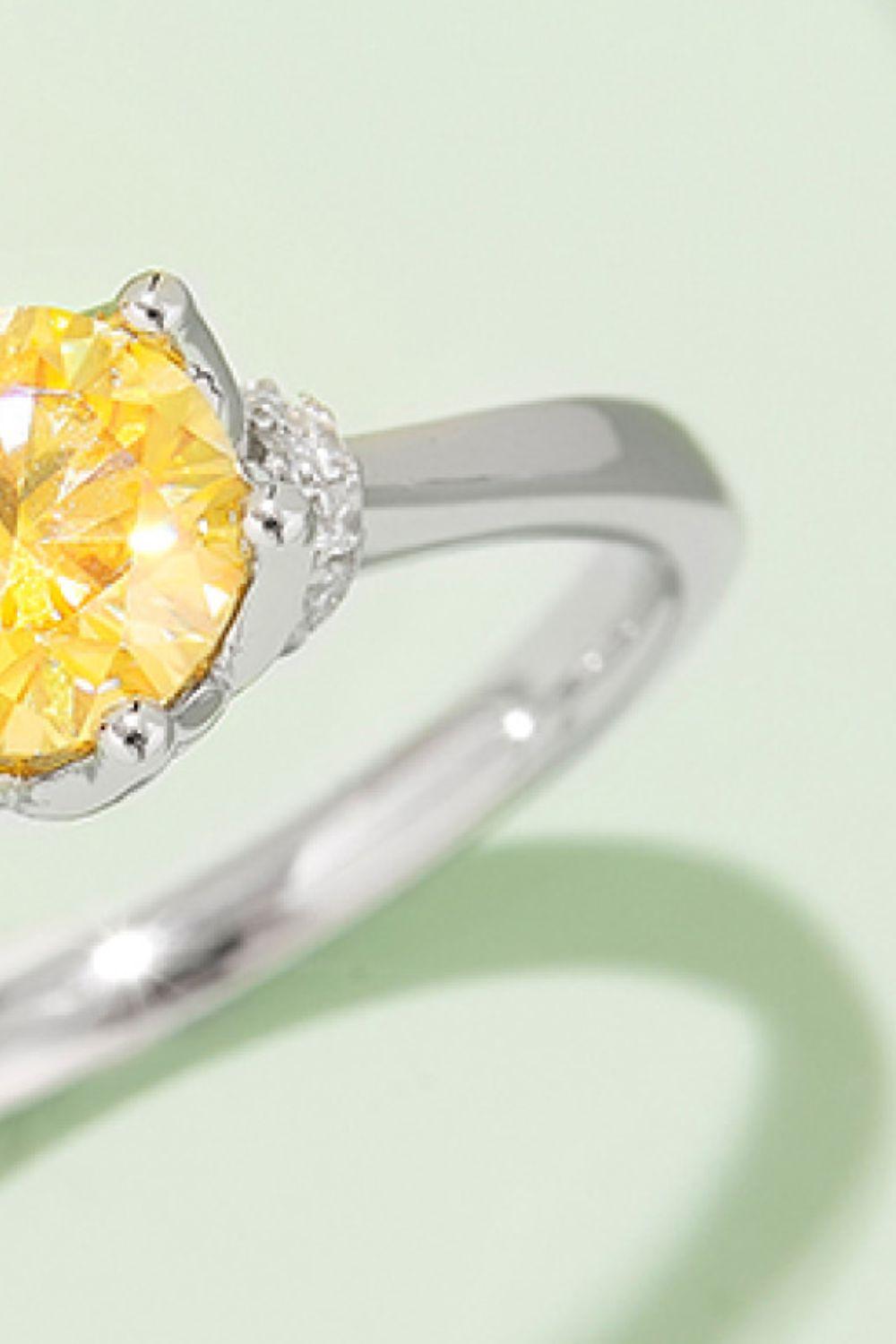 1 Carat Moissanite Contrast 925 Sterling Silver Ring Carauana Store