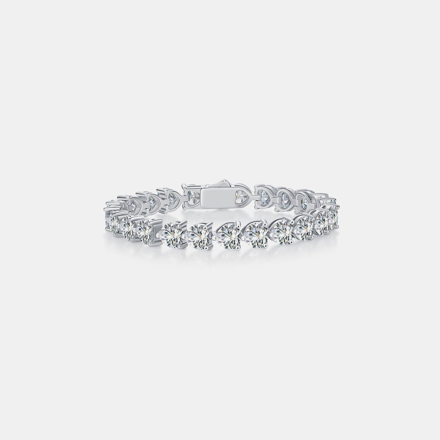24 Carat Moissanite 925 Sterling Silver Heart Bracelet Carauana Store