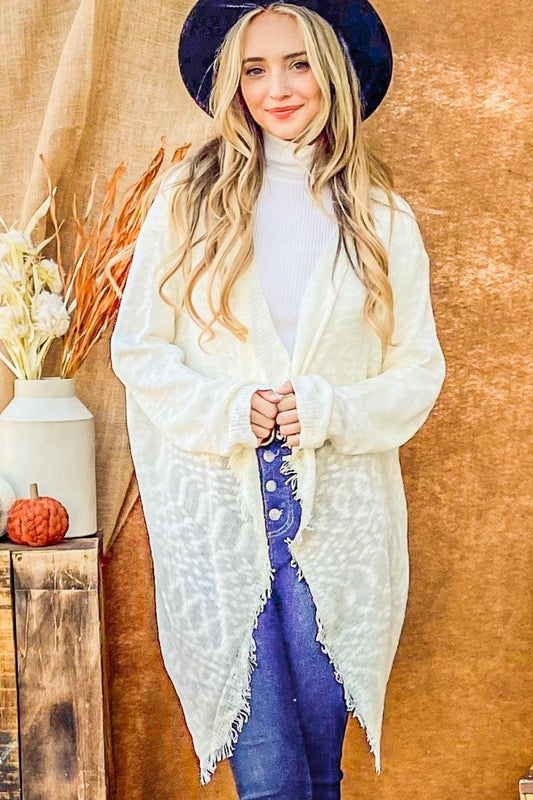 And The Why Textured Knit Fringe Hem Cardigan Carauana Store