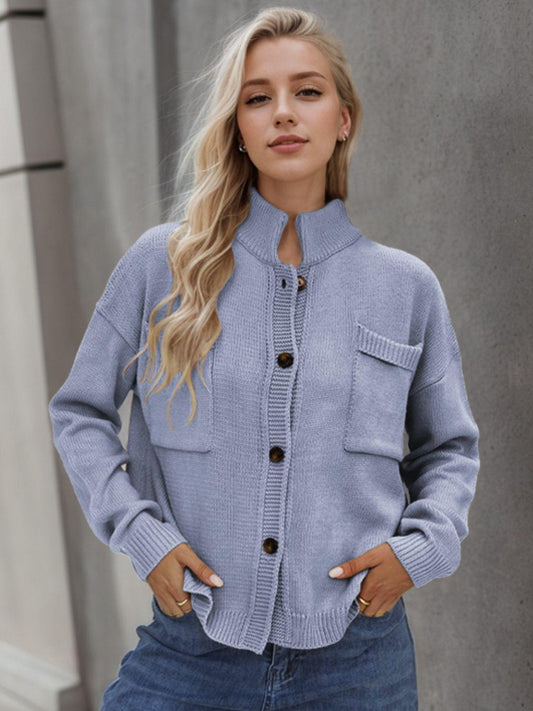 Button Up Long Sleeve Cardigan Carauana Store
