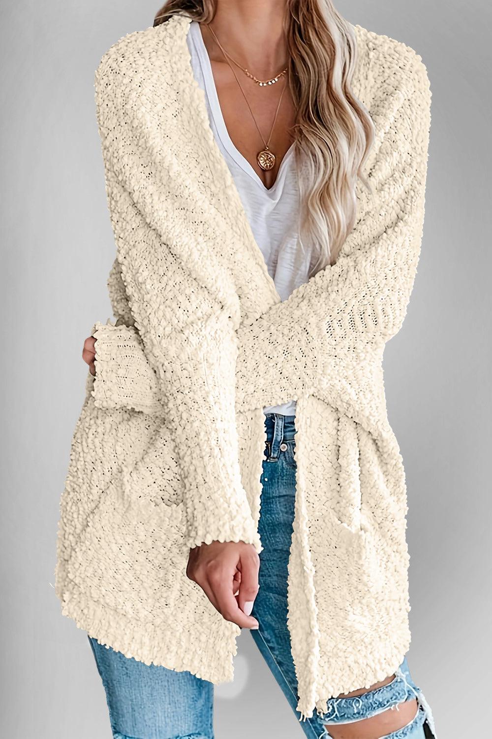 Double Take Pocketed Open Front Long Sleeve Cardigan Carauana Store