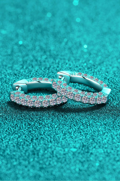 925 Sterling Silver Moissanite Huggie Earrings Carauana Store
