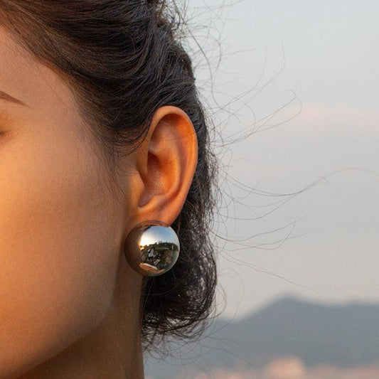 Hemispherical Stainless Steel Clip On Earrings Carauana Store