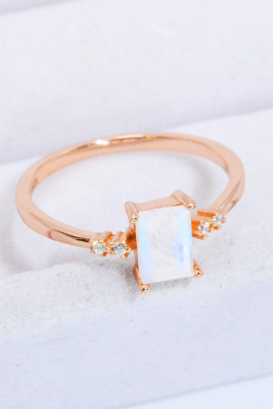 Rectangle Natural Moonstone Ring Carauana Store