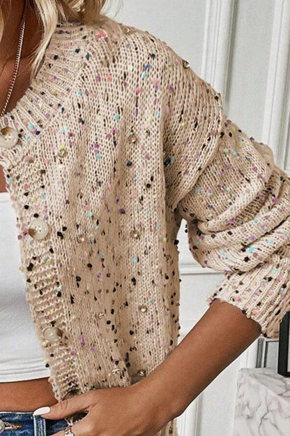 Confetti Button Up Long Sleeve Cardigan Carauana Store