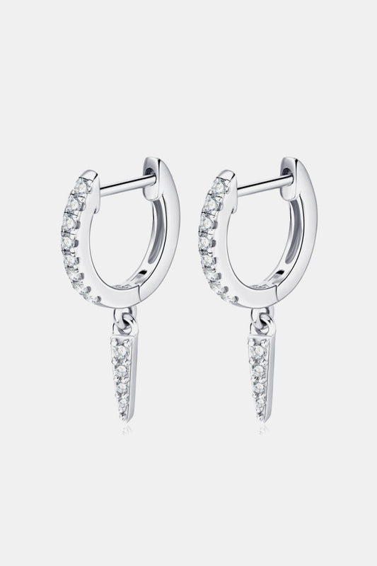 Moissanite 925 Sterling Silver Huggie Drop Earrings Carauana Store